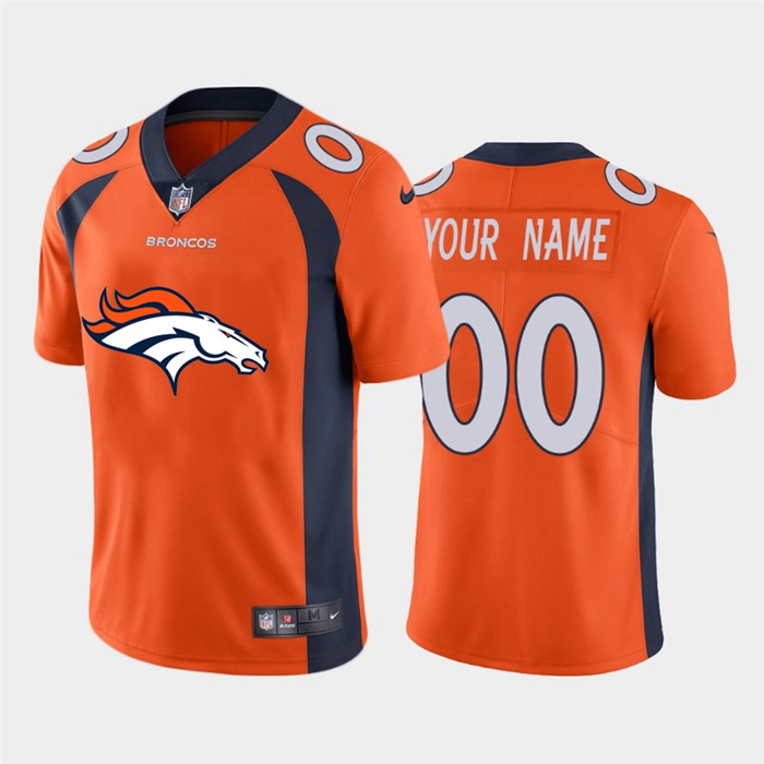 Denver Broncos Orange Custom Men's Nike Big Team Logo Vapor Limited NFL Jersey Denver Broncos Orange Custom Men's Nike Big Team Logo Vapor Limited NFL Jersey