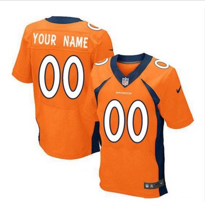 Men's Nike Denver Broncos Customized Elite Orange Team Color NFL Jersey Men's Nike Denver Broncos Customized Elite Orange Team Color NFL Jersey