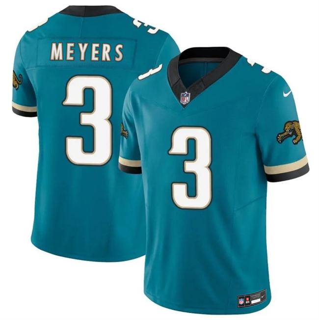 Men's Jacksonville Jaguars #3 Jokobi Meyers Teal 2025 F.U.S.E. Prowler Throwback Vapor Limited Stitched Football Jersey Men's Jacksonville Jaguars #3 Jokobi Meyers Teal 2025 F.U.S.E. Prowler Throwback Vapor Limited Stitched Football Jersey