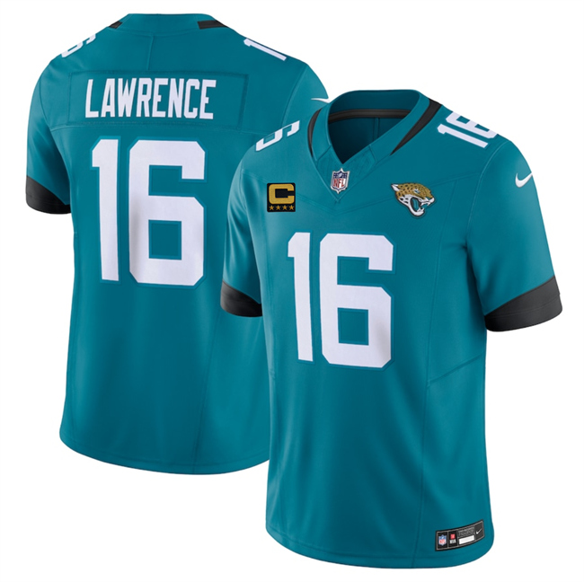 Men's Jacksonville Jaguars #16 Trevor Lawrence Teal 2025 F.U.S.E. With 4-Star C Patch Vapor Untouchable Limited Stitched Jersey Men's Jacksonville Jaguars #16 Trevor Lawrence Teal 2025 F.U.S.E. With 4-Star C Patch Vapor Untouchable Limited Stitched Jersey