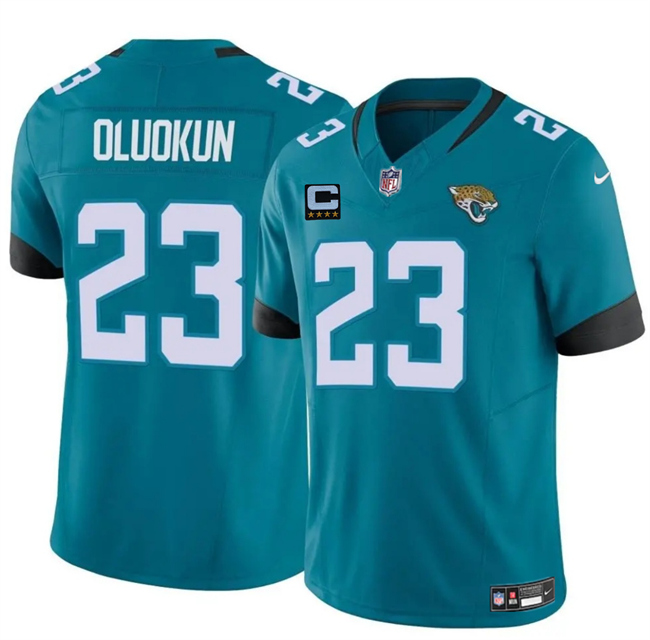 Men's Jacksonville Jaguars #23 Foye Oluokun Teal 2025 F.U.S.E. With 4-Star C Patch Vapor Untouchable Limited Stitched Jersey Men's Jacksonville Jaguars #23 Foye Oluokun Teal 2025 F.U.S.E. With 4-Star C Patch Vapor Untouchable Limited Stitched Jersey