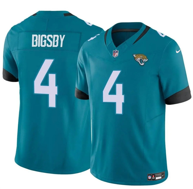Men's Jacksonville Jaguars #4 Tank Bigsby Teal 2024 Vapor Untouchable Limited Stitched Jersey Men's Jacksonville Jaguars #4 Tank Bigsby Teal 2024 Vapor Untouchable Limited Stitched Jersey