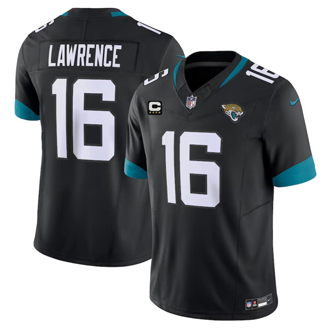Men's Jacksonville Jaguars #16 Trevor Lawrence Black With 4-Star C Patch Vapor Untouchable Limited Stitched Jersey Men's Jacksonville Jaguars #16 Trevor Lawrence Black With 4-Star C Patch Vapor Untouchable Limited Stitched Jersey