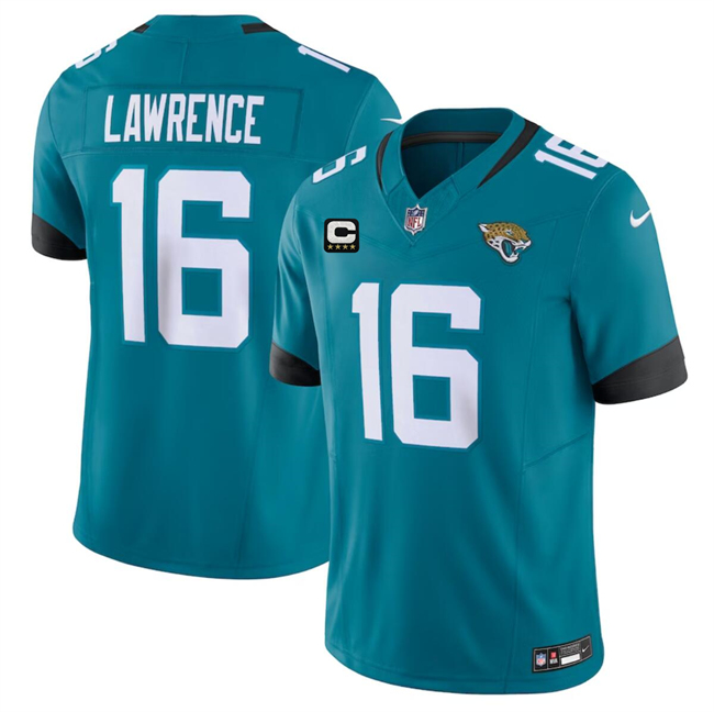 Men's Jacksonville Jaguars #16 Trevor Lawrence Teal With 4-Star C Patch Vapor Untouchable Limited Stitched Jersey Men's Jacksonville Jaguars #16 Trevor Lawrence Teal With 4-Star C Patch Vapor Untouchable Limited Stitched Jersey