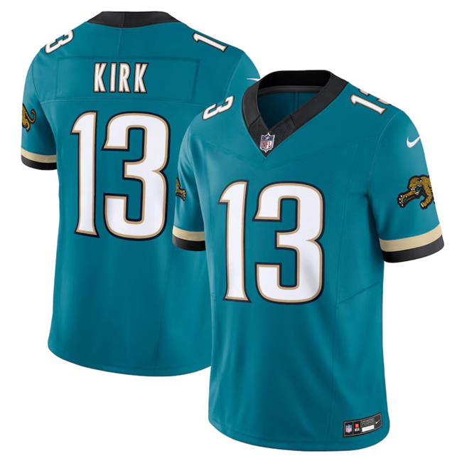 Men's Jacksonville Jaguars #13 Christian Kirk Teal 2024 F.U.S.E. Prowler Throwback Vapor Limited Stitched Football Jersey Men's Jacksonville Jaguars #13 Christian Kirk Teal 2024 F.U.S.E. Prowler Throwback Vapor Limited Stitched Football Jersey