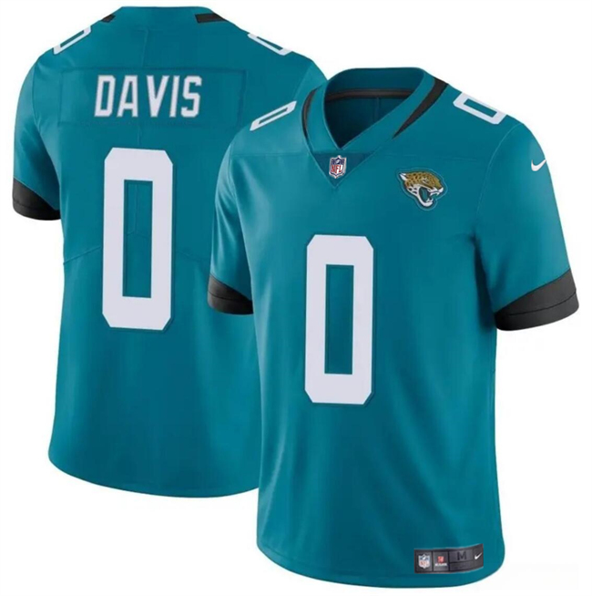 Men's Jacksonville Jaguars #0 Gabe Davis Teal Vapor Untouchable Limited Stitched Jersey Men's Jacksonville Jaguars #0 Gabe Davis Teal Vapor Untouchable Limited Stitched Jersey