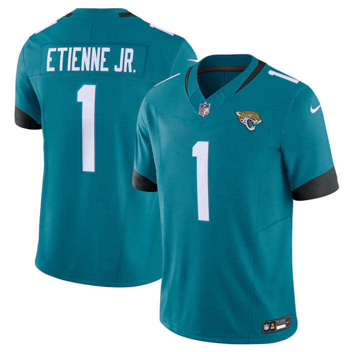 Men's Jacksonville Jaguars #1 Travis Etienne Jr. Teal Vapor Untouchable Limited Stitched Jersey Men's Jacksonville Jaguars #1 Travis Etienne Jr. Teal Vapor Untouchable Limited Stitched Jersey