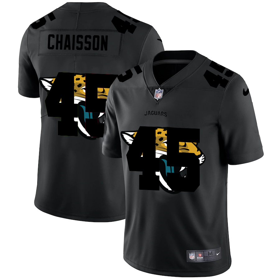 Jacksonville Jaguars #45 K'Lavon Chaisson Men's Nike Team Logo Dual Overlap Limited NFL Jersey Black Jacksonville Jaguars #45 K'Lavon Chaisson Men's Nike Team Logo Dual Overlap Limited NFL Jersey Black