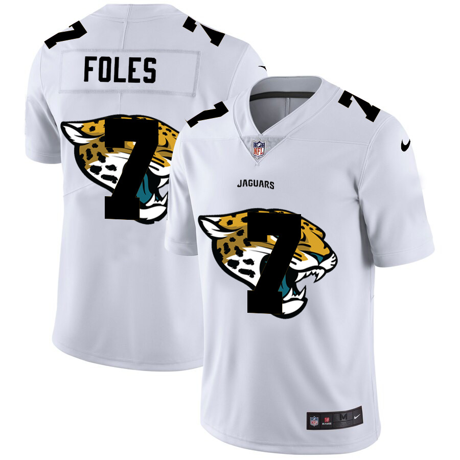 Jacksonville Jaguars #7 Nick Foles White Men's Nike Team Logo Dual Overlap Limited NFL Jersey Jacksonville Jaguars #7 Nick Foles White Men's Nike Team Logo Dual Overlap Limited NFL Jersey