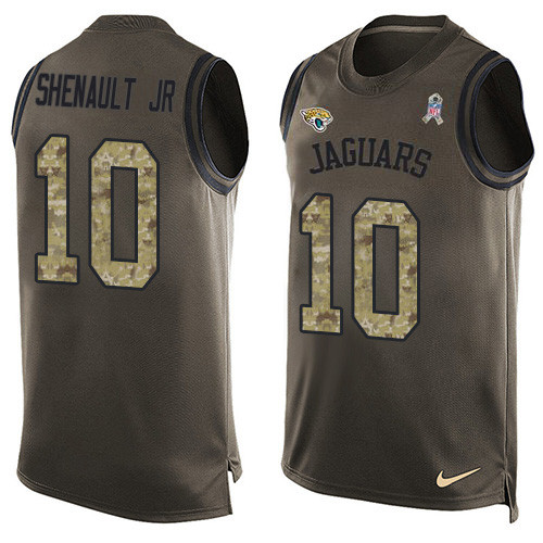 Nike Jaguars #10 Laviska Shenault Jr. Green Men's Stitched NFL Limited Salute To Service Tank Top Jersey Nike Jaguars #10 Laviska Shenault Jr. Green Men's Stitched NFL Limited Salute To Service Tank Top Jersey