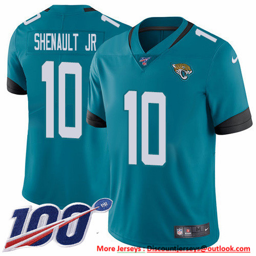 Nike Jaguars #10 Laviska Shenault Jr. Teal Green Alternate Men's Stitched NFL 100th Season Vapor Untouchable Limited Jersey Nike Jaguars #10 Laviska Shenault Jr. Teal Green Alternate Men's Stitched NFL 100th Season Vapor Untouchable Limited Jersey