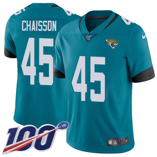 Nike Jaguars #45 K'Lavon Chaisson Teal Green Alternate Men's Stitched NFL 100th Season Vapor Untouchable Limited Jersey Nike Jaguars #45 K'Lavon Chaisson Teal Green Alternate Men's Stitched NFL 100th Season Vapor Untouchable Limited Jersey