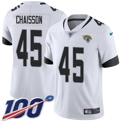 Nike Jaguars #45 K'Lavon Chaisson White Men's Stitched NFL 100th Season Vapor Untouchable Limited Jersey Nike Jaguars #45 K'Lavon Chaisson White Men's Stitched NFL 100th Season Vapor Untouchable Limited Jersey