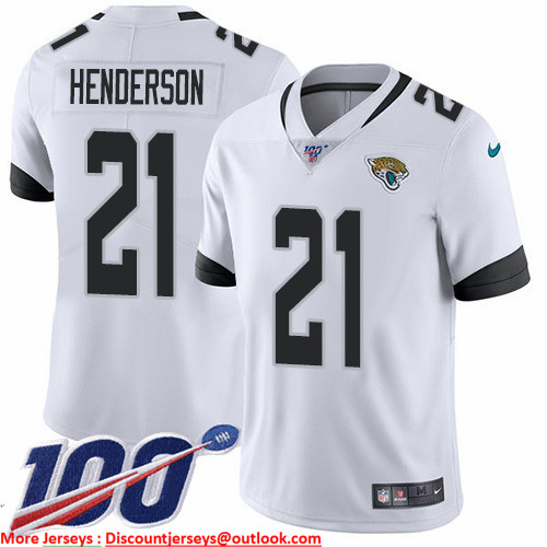 Nike Jaguars #21 C.J. Henderson White Men's Stitched NFL 100th Season Vapor Untouchable Limited Jersey Nike Jaguars #21 C.J. Henderson White Men's Stitched NFL 100th Season Vapor Untouchable Limited Jersey