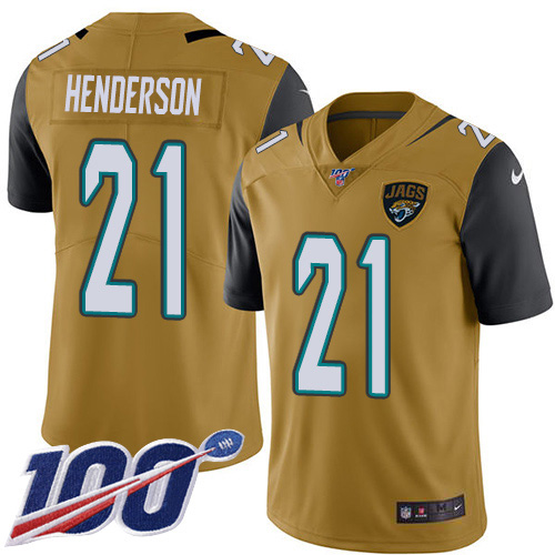 Nike Jaguars #21 C.J. Henderson Gold Men's Stitched NFL Limited Rush 100th Season Jersey Nike Jaguars #21 C.J. Henderson Gold Men's Stitched NFL Limited Rush 100th Season Jersey