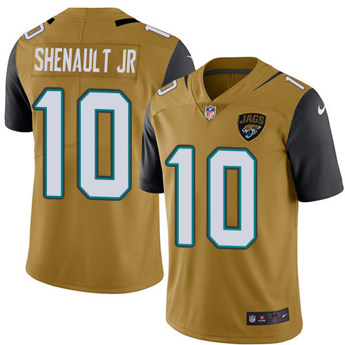 Nike Jaguars #10 Laviska Shenault Jr. Gold Men's Stitched NFL Limited Rush Jersey Nike Jaguars #10 Laviska Shenault Jr. Gold Men's Stitched NFL Limited Rush Jersey
