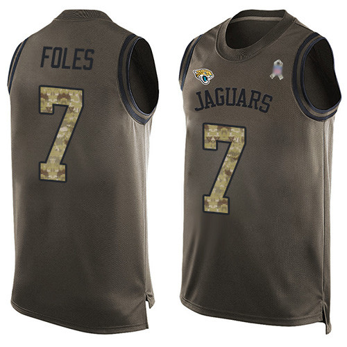 Jaguars #7 Nick Foles Green Men's Stitched Football Limited Salute To Service Tank Top Jersey Jaguars #7 Nick Foles Green Men's Stitched Football Limited Salute To Service Tank Top Jersey
