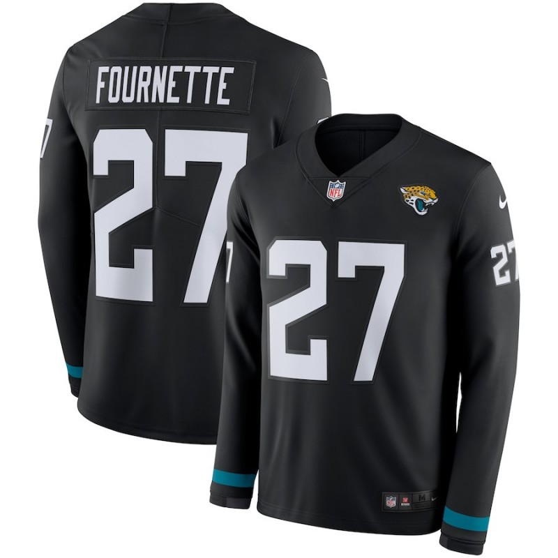 Nike Jaguars 27 Leonard Fournette Black Therma Long Sleeve Jersey Nike Jaguars 27 Leonard Fournette Black Therma Long Sleeve Jersey