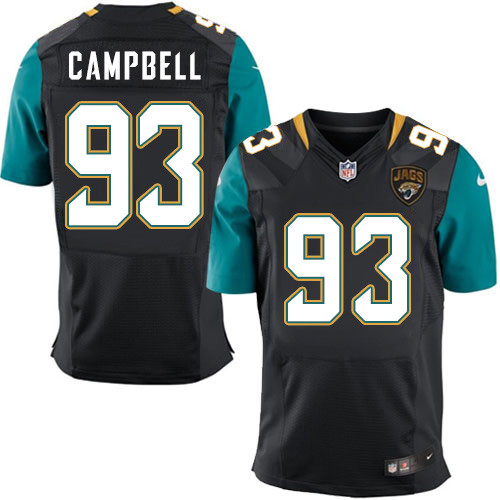 Nike Jaguars #93 Calais Campbell Black Alternate Men's Stitched NFL Elite Jersey Nike Jaguars #93 Calais Campbell Black Alternate Men's Stitched NFL Elite Jersey