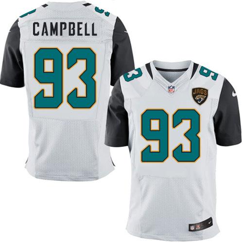 Nike Jaguars #93 Calais Campbell White Men's Stitched NFL Elite Jersey Nike Jaguars #93 Calais Campbell White Men's Stitched NFL Elite Jersey