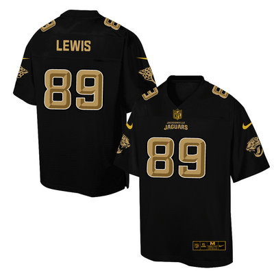 Nike Jaguars #89 Marcedes Lewis Black Men's NFL Pro Line Fashion Elite Jersey