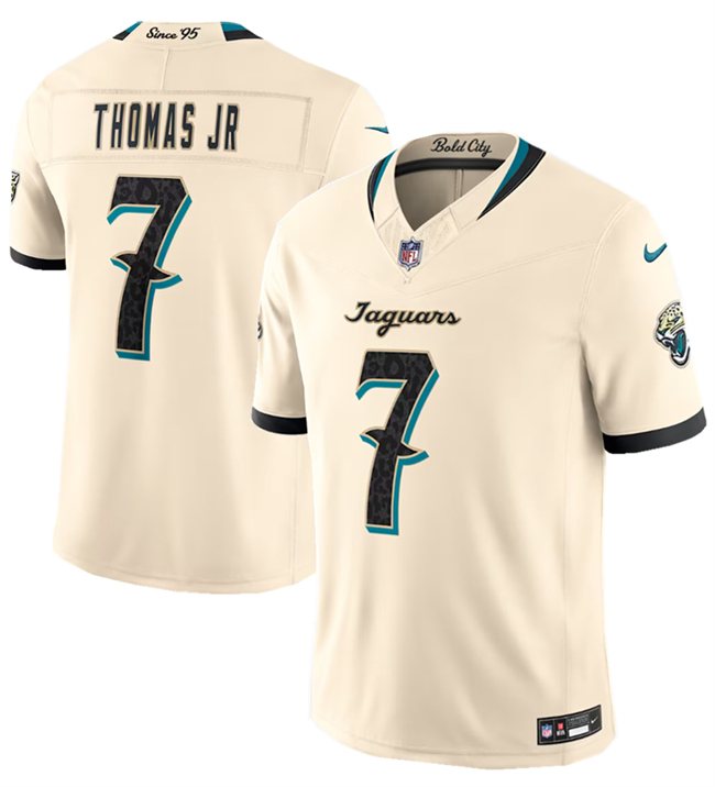 Men's Jacksonville Jaguars #7 Brian Thomas Jr. Cream 2026 F.U.S.E. Rivalries Collection Limited Stitched Football Jersey