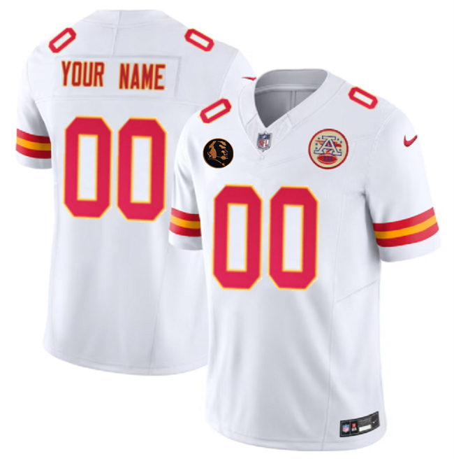 Men’s Kansas City Chiefs Active Player Custom White 2025 F.U.S.E. John Madden Patch Vapor Untouchable Limited Stitched Football Jersey Men’s Kansas City Chiefs Active Player Custom White 2025 F.U.S.E. John Madden Patch Vapor Untouchable Limited Stitched Football Jersey