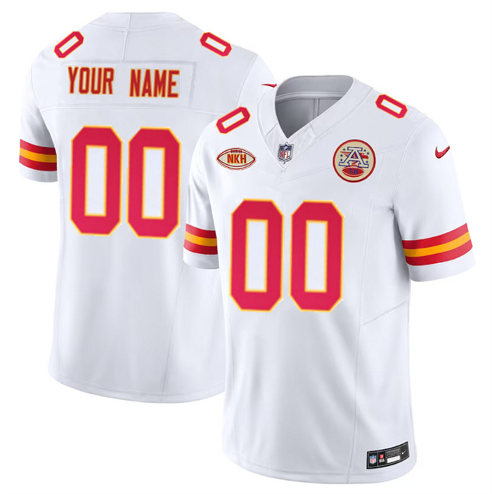 Men’s Kansas City Chiefs Active Player Custom White 2023 F.U.S.E. With NKH Patch Vapor Untouchable Limited Stitched Jersey Men’s Kansas City Chiefs Active Player Custom White 2023 F.U.S.E. With NKH Patch Vapor Untouchable Limited Stitched Jersey