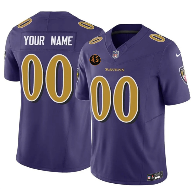 Men's Baltimore Ravens Active Player Custom Purple 2025 F.U.S.E. With John Madden Patch Limited Football Jersey Men's Baltimore Ravens Active Player Custom Purple 2025 F.U.S.E. With John Madden Patch Limited Football Jersey