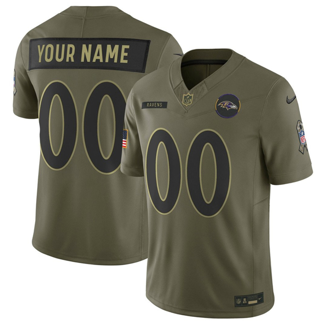 Men's Baltimore Ravens Active Player Custom Olive 2025 F.U.S.E. Salute to Service Limited Football Jersey Men's Baltimore Ravens Active Player Custom Olive 2025 F.U.S.E. Salute to Service Limited Football Jersey