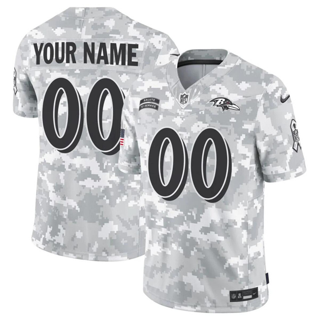 Men's Baltimore Ravens Active Player Custom 2024 F.U.S.E Arctic Camo Salute To Service Limited Stitched Football Jersey Men's Baltimore Ravens Active Player Custom 2024 F.U.S.E Arctic Camo Salute To Service Limited Stitched Football Jersey