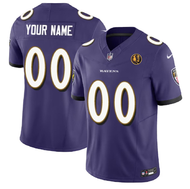 Men's Baltimore Ravens Active Player Custom Purple 2023 F.U.S.E. With John Madden Patch Vapor Limited Football Jersey Men's Baltimore Ravens Active Player Custom Purple 2023 F.U.S.E. With John Madden Patch Vapor Limited Football Jersey