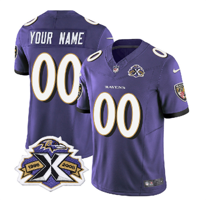 Men's Baltimore Ravens Active Player Custom Purple 2023 F.U.S.E With Patch Throwback Vapor Limited Jersey Men's Baltimore Ravens Active Player Custom Purple 2023 F.U.S.E With Patch Throwback Vapor Limited Jersey