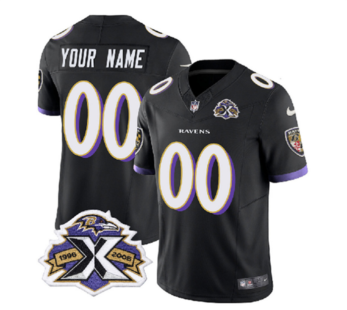 Men's Baltimore Ravens Active Player Custom Black 2023 F.U.S.E With Patch Throwback Vapor Limited Jersey Men's Baltimore Ravens Active Player Custom Black 2023 F.U.S.E With Patch Throwback Vapor Limited Jersey