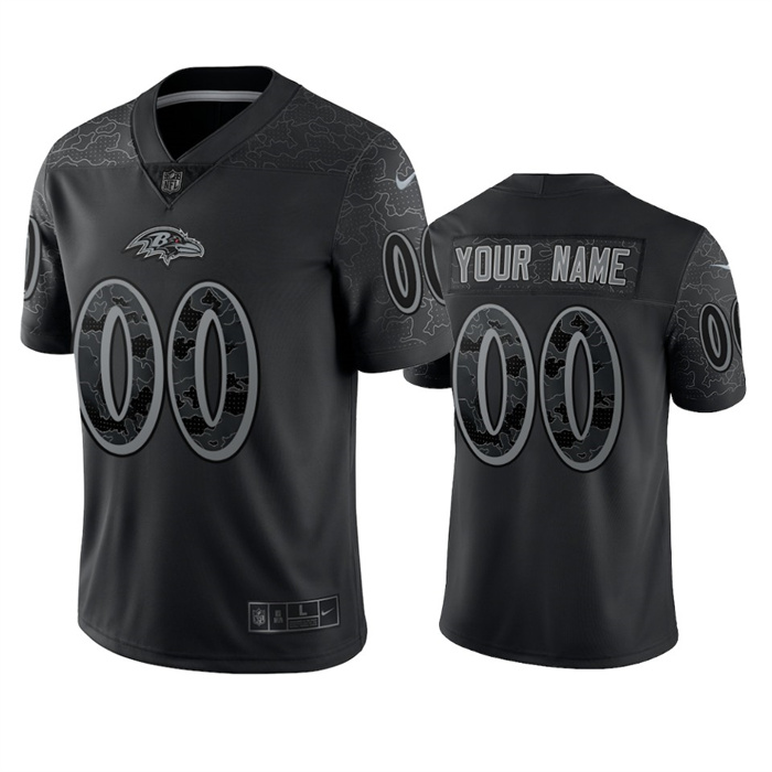 Men's Baltimore Ravens Active Player Custom Black Reflective Limited Stitched Football Jersey Men's Baltimore Ravens Active Player Custom Black Reflective Limited Stitched Football Jersey