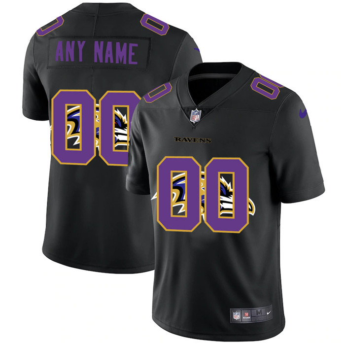 Baltimore Ravens Custom Men's Nike Team Logo Dual Overlap Limited NFL Jersey Black Baltimore Ravens Custom Men's Nike Team Logo Dual Overlap Limited NFL Jersey Black