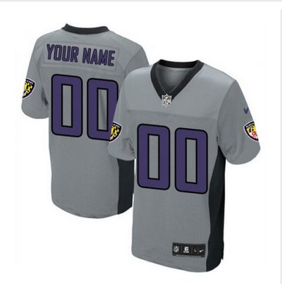 Men's Nike Baltimore Ravens Customized Limited Grey Shadow NFL Jersey Men's Nike Baltimore Ravens Customized Limited Grey Shadow NFL Jersey