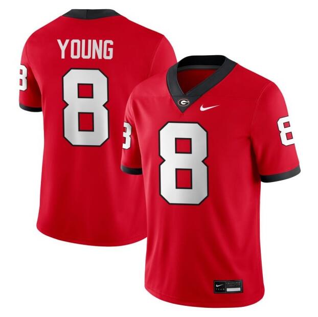 Men's Georgia Bulldogs #8 Colbie Young Red Stitched Football Jersey Men's Georgia Bulldogs #8 Colbie Young Red Stitched Football Jersey