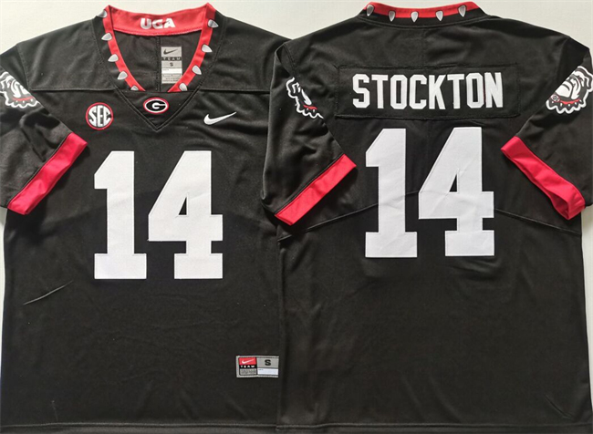 Georgia Bulldogs #14 Gunner Stockton Black Stitched Jersey Georgia Bulldogs #14 Gunner Stockton Black Stitched Jersey