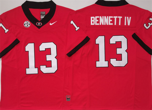 Georgia Bulldogs #13 Stetson Bennett IV Red 2024 Stitched Jersey Georgia Bulldogs #13 Stetson Bennett IV Red 2024 Stitched Jersey