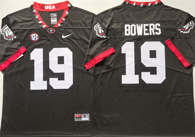 Georgia Bulldogs #19 Brock Bowers Black Stitched Jersey Georgia Bulldogs #19 Brock Bowers Black Stitched Jersey