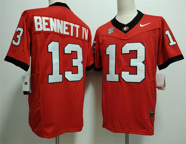 Georgia Bulldogs #13 Stetson Bennett IV Red Stitched Jersey Georgia Bulldogs #13 Stetson Bennett IV Red Stitched Jersey