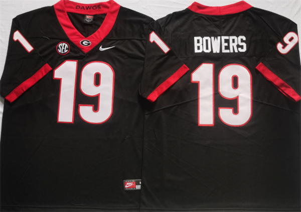 Men’s Georgia Bulldogs #19 Brock Bowers Black College Football Stitched Jersey Men’s Georgia Bulldogs #19 Brock Bowers Black College Football Stitched Jersey