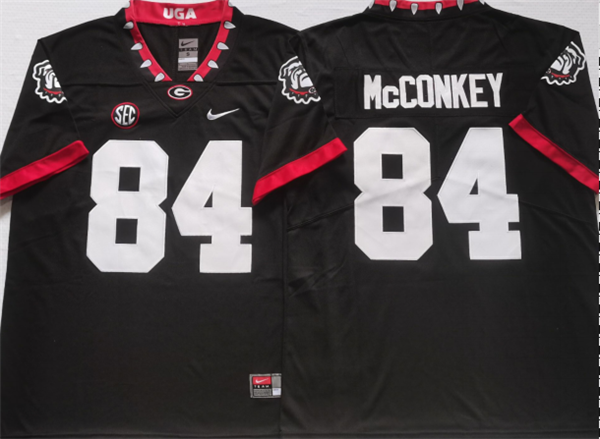 Men’s Georgia Bulldogs #84 McCONKEY Black College Football Stitched Jerseys Men’s Georgia Bulldogs #84 McCONKEY Black College Football Stitched Jerseys