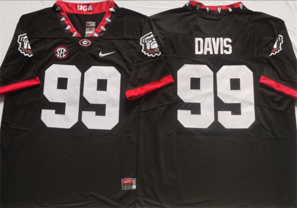 Men’s Georgia Bulldogs #99 DAVIS Black College Football Stitched Jerseys Men’s Georgia Bulldogs #99 DAVIS Black College Football Stitched Jerseys