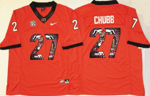 Bulldogs #27 Nick Chubb Red Player Fashion Stitched NCAA Jersey Bulldogs #27 Nick Chubb Red Player Fashion Stitched NCAA Jersey