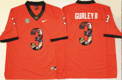 Georgia Bulldogs 3 Todd Gurley II Red Portrait Number College Jersey Georgia Bulldogs 3 Todd Gurley II Red Portrait Number College Jersey