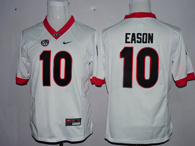 Georgia Bulldogs 10 Jacob Eason White Youth College Football Jersey Georgia Bulldogs 10 Jacob Eason White Youth College Football Jersey