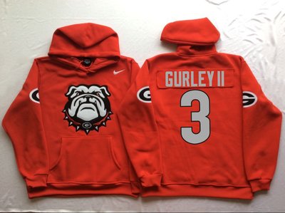 Georgia Bulldogs 3 Todd Gurley II Red Men's Pullover Hoodie Georgia Bulldogs 3 Todd Gurley II Red Men's Pullover Hoodie