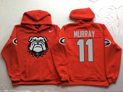 Georgia Bulldogs 11 Aaron Murray Red Men's Pullover Hoodie Georgia Bulldogs 11 Aaron Murray Red Men's Pullover Hoodie